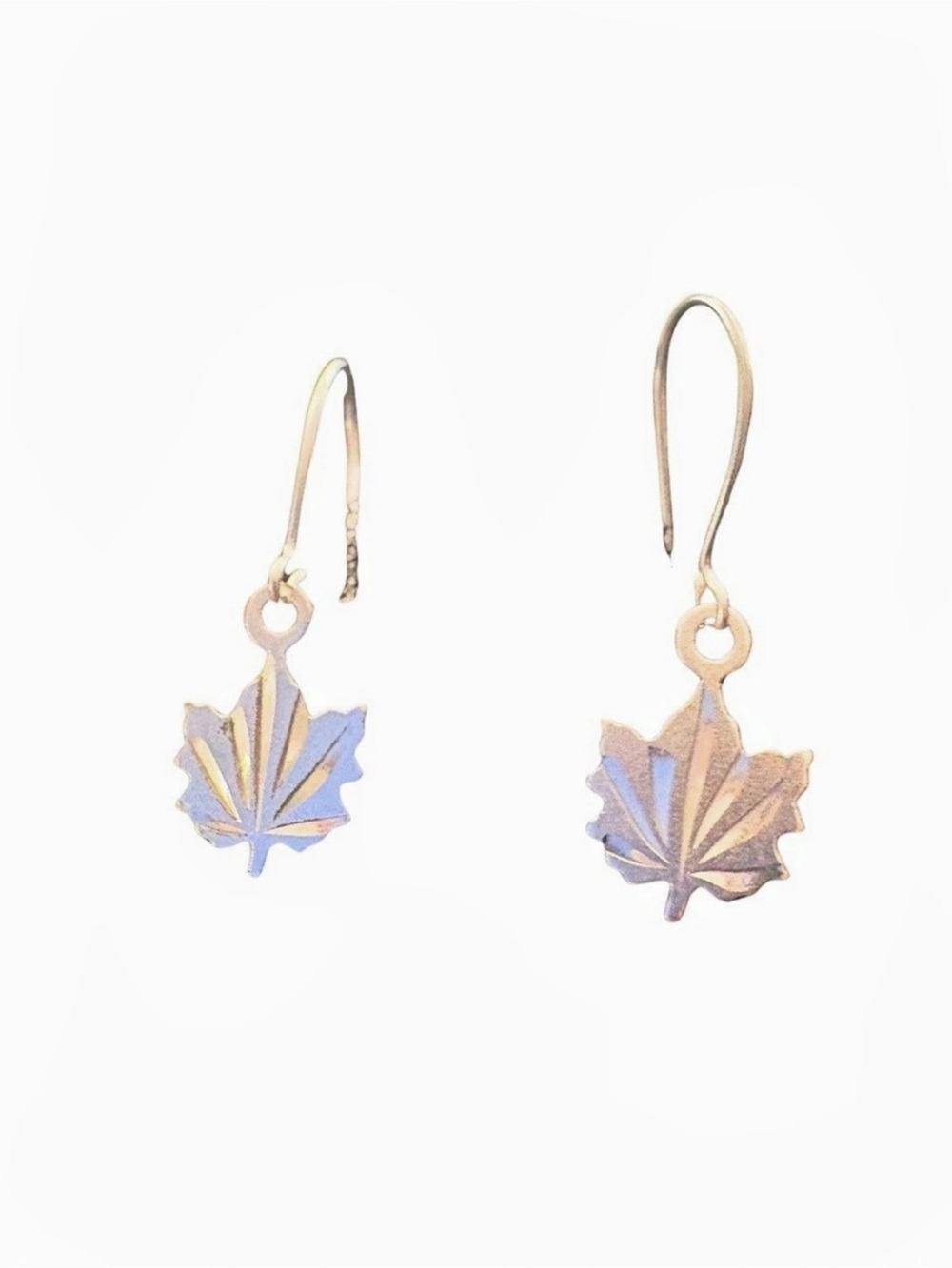 STUDIO Maple Leaf Earrings Silver & Purple Dangle Earrings